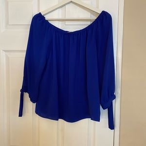 J. Crew royal blue, off the shoulder blouse, size X-small.